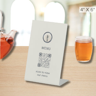 Signe De Table Restaurant minimaliste moderne QR Code