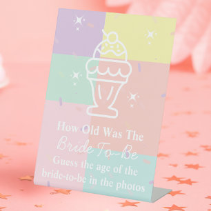 Signe De Table Retro Devinez l'âge de la mariée Jeu de guéridon