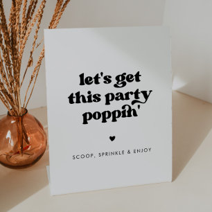 Signe De Table Retro élégant Faisons un poppin pour cette fête'