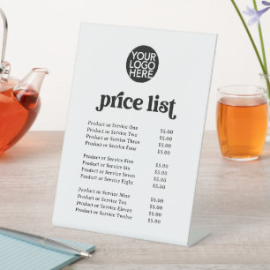 Signe De Table Retro et Boho   Tarifs des services et votre logo