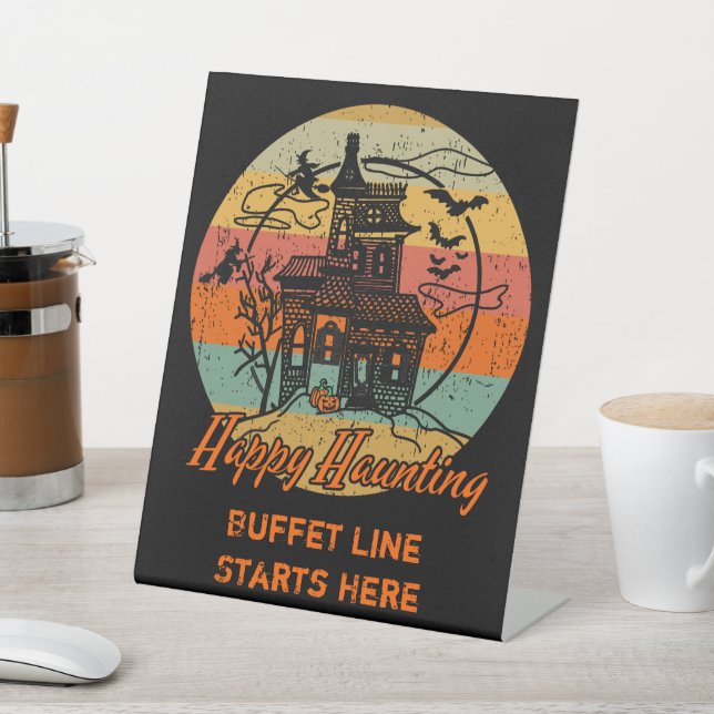 Signe De Table Retro Halloween Happy Haunting Haunting Haunting H (In SItu)