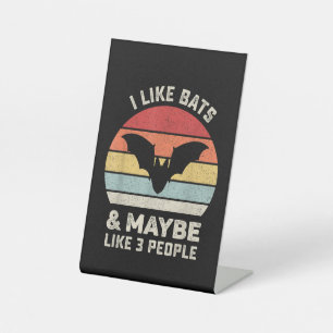 Signe De Table Retro I Like Bats Chemise Animal Bateau Lover Cade