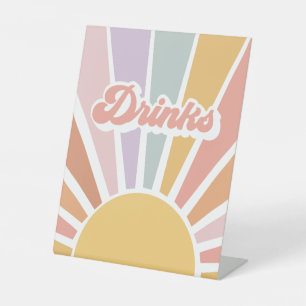 Signe De Table Retro Sunshine Boissons de Baby shower Super