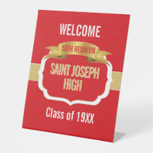 Réunion de classe rouge personnalisée 50e annivers