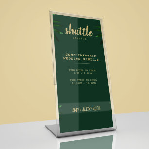 Signe De Table Riche Vert Golden Thème Enregistrer La Date