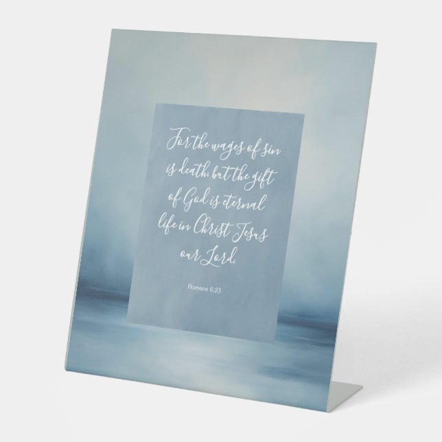Signe De Table Romans 6:23 Conversation biblique personnalisable (Recto)
