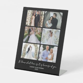 Signe De Table Romantic 6 Photo Collage Valentine’s Day Black