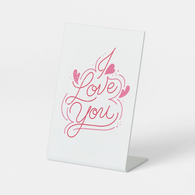 Signe De Table Romantic I Love You Greeting Card Saint-Valentin (Recto)