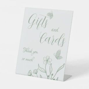 Signe De Table Romantique élégant mariage floral vert sauge