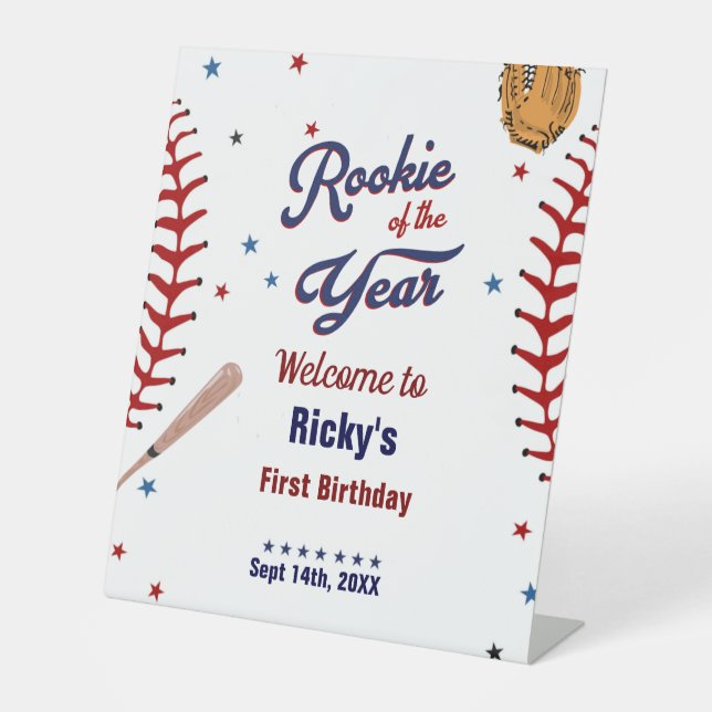 Signe De Table Roockie de l'année premier Boy Birthday bienvenue (Recto)