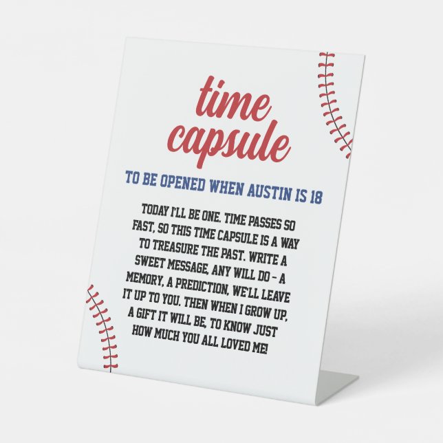 Signe De Table Rookie Année Baseball 1er Anniversaire heure Capsu (Recto)