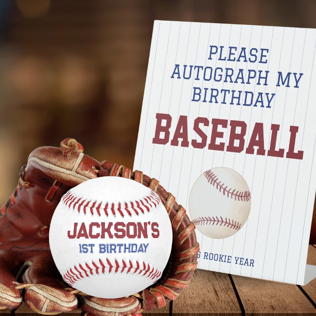 Signe De Table Rookie de l'année Autograph my Birthday Baseball (Autograph my birthday baseball - rookie of the year, 1st birthday keepsake)