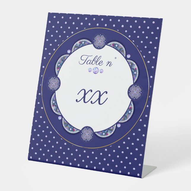 Signe De Table Rosace bleue (Recto)