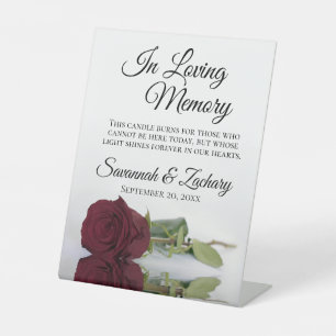 Signe De Table Rose Bourguignon en souvenir d'amour Mariage