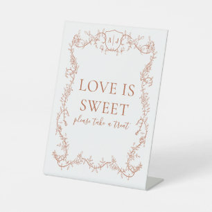 Signe De Table Rose Débridée Terracotta Mariage L'Amour est Doux