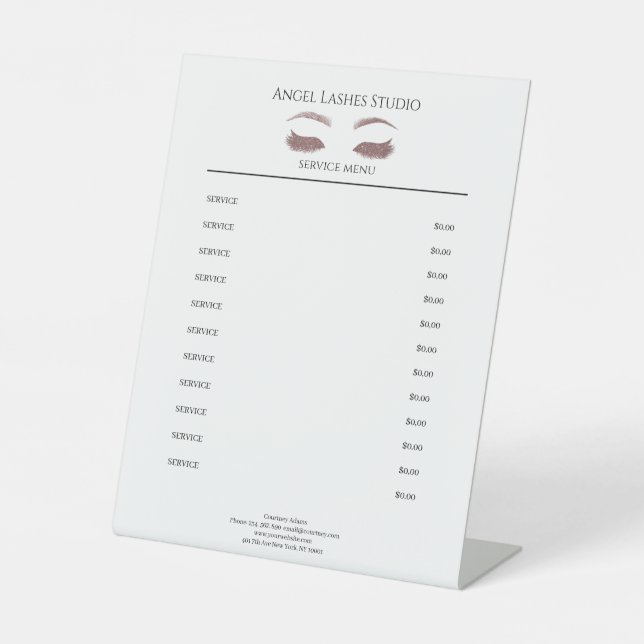 Signe De Table Rose d'extension des cils Salon Or (Recto)