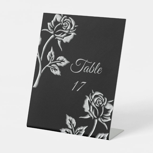 Signe De Table Rose en argent simple (Recto)
