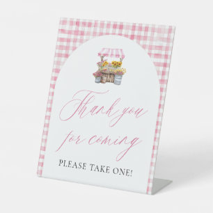 Signe De Table Rose Fraîchement débarquée du marché Merci d'être 