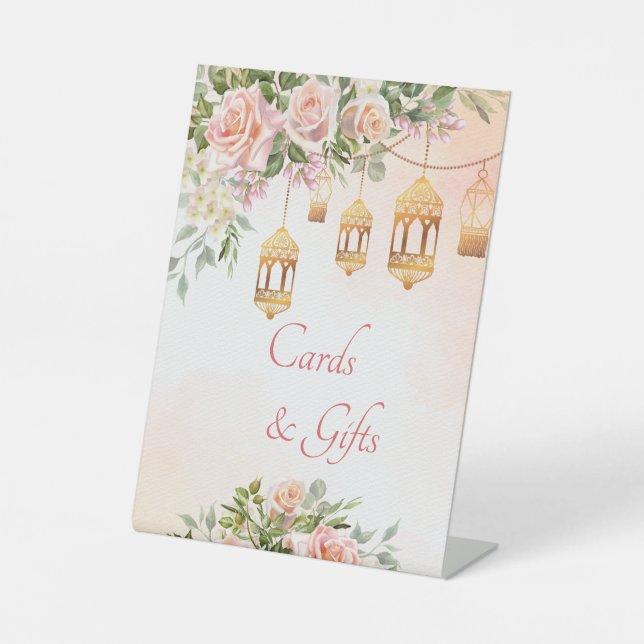 Signe De Table Roses pastel rose pâle (Recto)