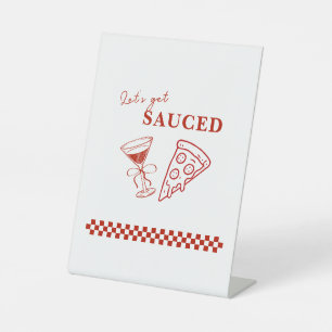 Signe De Table Rouge et blanc Obtenons la soucoupe Bachelorette