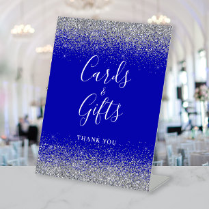 Signe De Table Royal Blue Silver Parties scintillant Cartes de ma