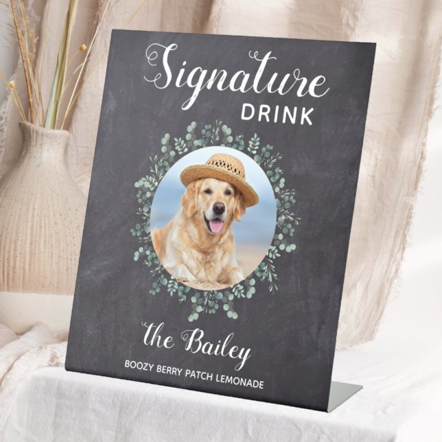 Signe De Table Rustic Pet Mariage Signature Boissons Photo (Créateur téléchargé)