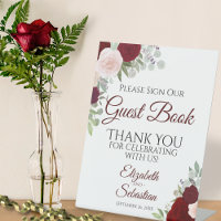 Rustic Red Boho Floral S'Il Vous Plaît Signer Notr