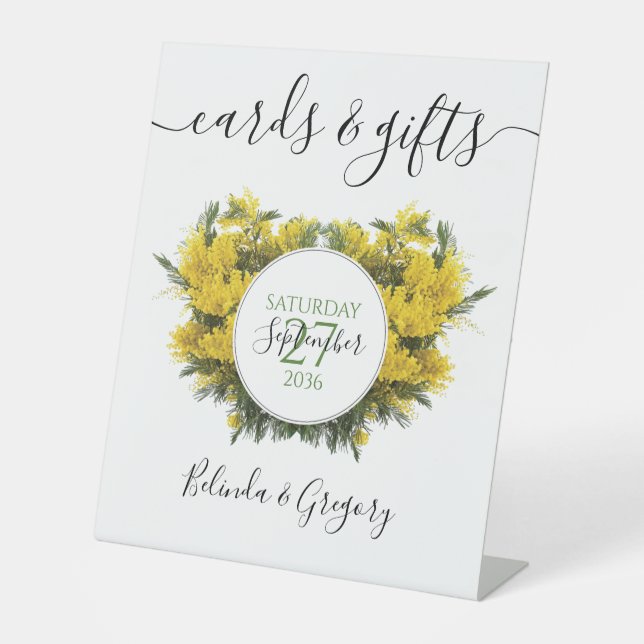 Signe De Table Rustic Wattle Acacia Cartes de Mariage & Cadeaux (Recto)