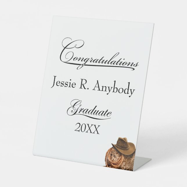 Signe De Table Rustic Western Graduation (Recto)