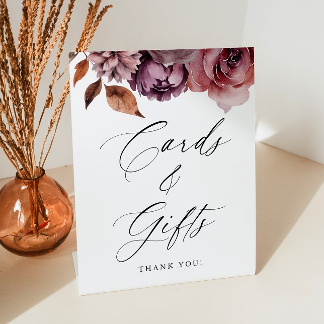 Signe De Table Rustique Automne Floral Cartes de mariage et cadea (Créateur téléchargé)