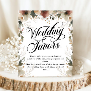 Signe De Table Rustique Cottagecore Floral Wedding Faveurs