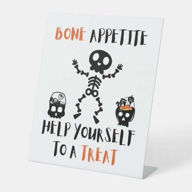 Signe De Table Sac de loot à porte à bonbons d'Halloween squelett (Recto)