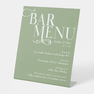 Signe De Table Sage Green Bar Menu Signal Pedestal