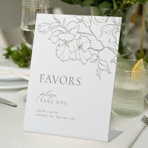 Signe De Table Sage Green Floral Faveurs de mariage S'il vous pla