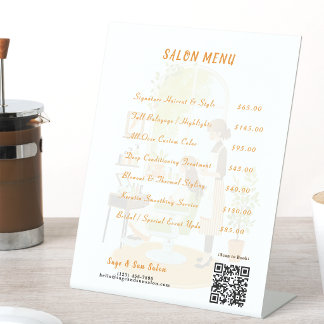 Signe De Table Sage Green Hair Salon Price List Menu Acrylic