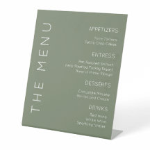 Sage Green Menu Sign, Menu Moderne Sign