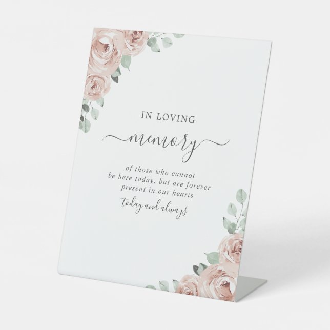 Signe De Table Sage Greenery Floral Dusty Rose Mariage de mémoire (Recto)