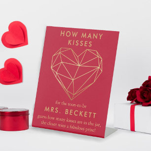 Signe De Table Saint Valentin Fête des mariées Combien de baisers