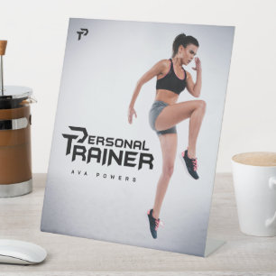 Signe De Table Salle De Fitness De L'Entraîneur Personnel Personn