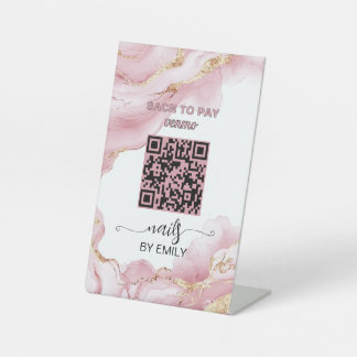 Signe De Table Salon Nail Venmo QR Code paiement | Analyser pour