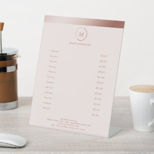 Signe De Table Salon Rosegold Brown