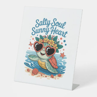 Signe De Table Salty Soul Sunny Heart Turtle Été