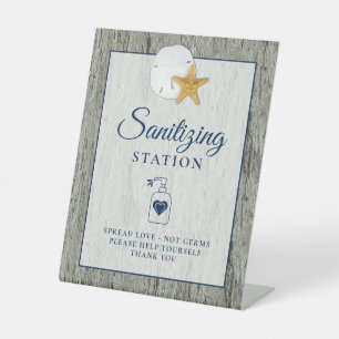 Signe De Table Sanititing Station Sand Dollar Starfish Mariage