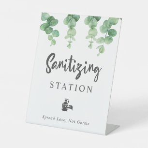Signe De Table Sanitizing Station Eucalyptus Mariage Botanique
