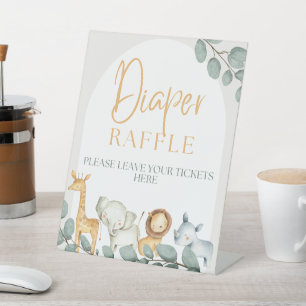 Signe De Table Sauvage Un Zoo Thème Baby shower Déchets Raffin Si