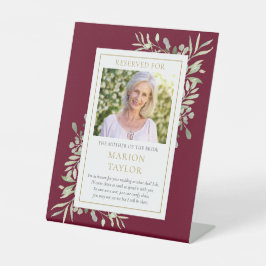Signe De Table Sauvez Un Siège Mère De Mariée Photo Mariage De Ve