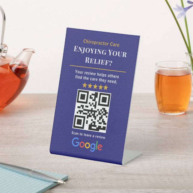Signe De Table Scanner pour évaluer le code QR | Chiropraticien (In SItu)