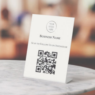 Signe De Table Scanner pour nous suivre sur les réseaux sociaux -