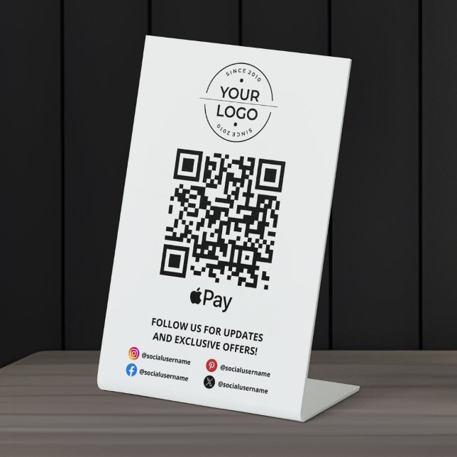 Signe De Table Scanner pour payer le code QR Apple Pay (Créateur téléchargé)