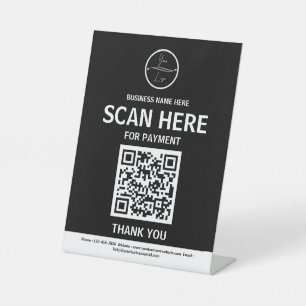 Signe De Table Scanner pour payer le code QR Business Tablett Sig